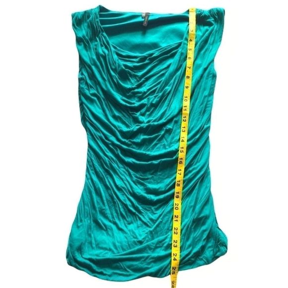 🌹2/$15 Maurices Ruched Green/Blue Blouse Sleevele - Picture 4 of 10